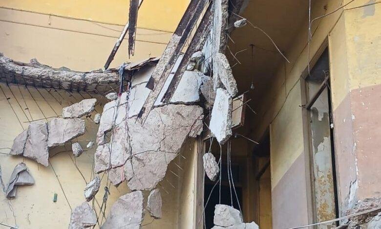 أحد عقاري حدائق القبة المنهارين خالٍ من السكان