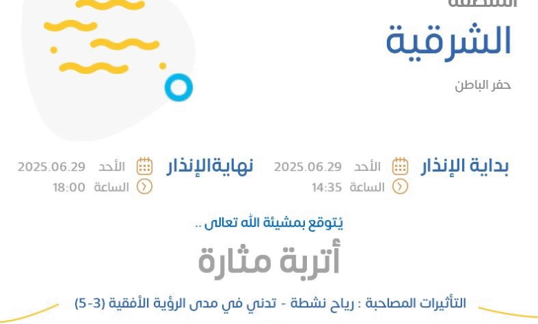 الإنذار الأصفر في حفر الباطن