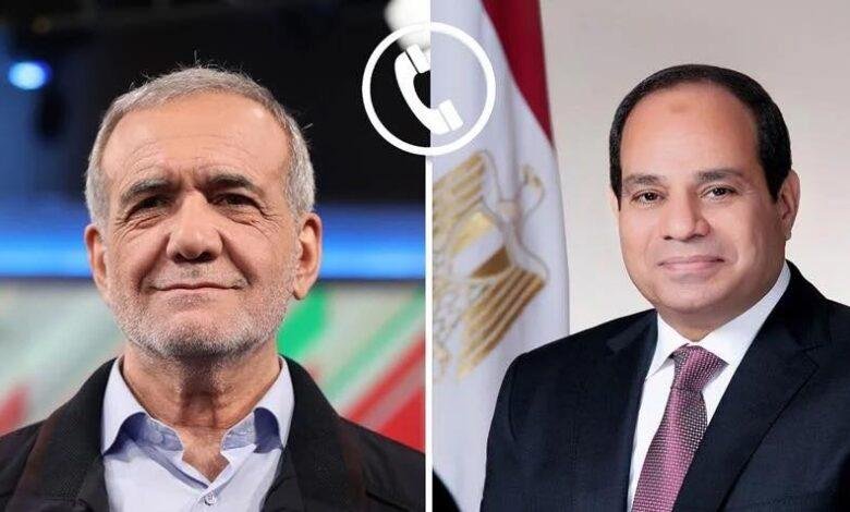 الرئيس السيسى يؤكد لنظيره الايرانى إدانة مصر لأي أعمال تمس سيادة الدول