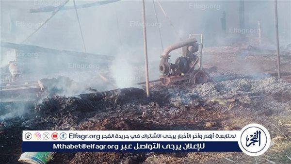 السيطرة على حريق حظيرة مواشي قرية بني عفان في بني سويف