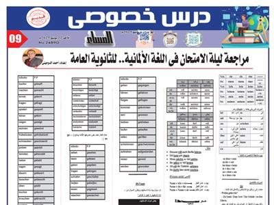 مراجعة ليلة الامتحان في اللغة الألمانية للثانوية العامة 2025