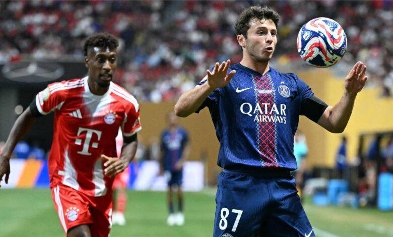 طرد لاعب باريس سان جيرمان أمام بايرن ميونخ في كأس العالم ..شاهد
