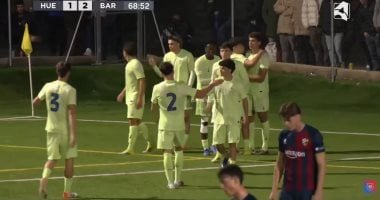 «حمزة عبد الكريم ينطلق بتسجيل أول أهدافه مع شباب برشلونة في مواجهة هويسكا»