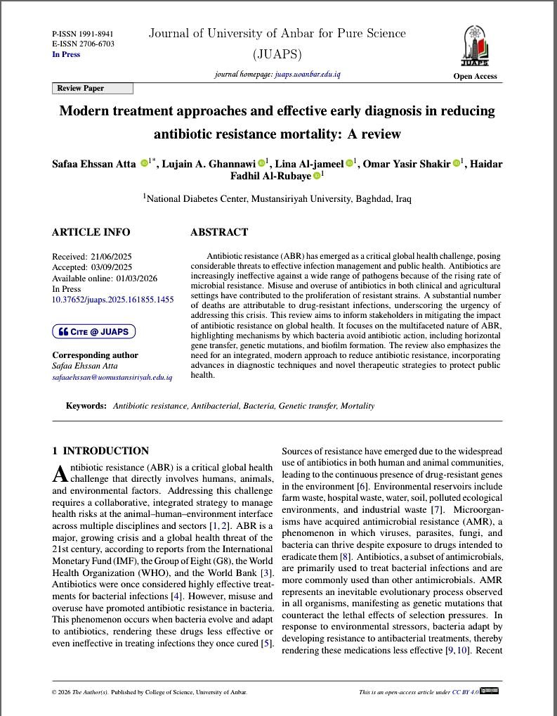 تأثير الأساليب العلاجية الحديثة والتشخيص المبكر على تقليل وفيات مقاومة المضادات الحيوية في دراسة شاملة