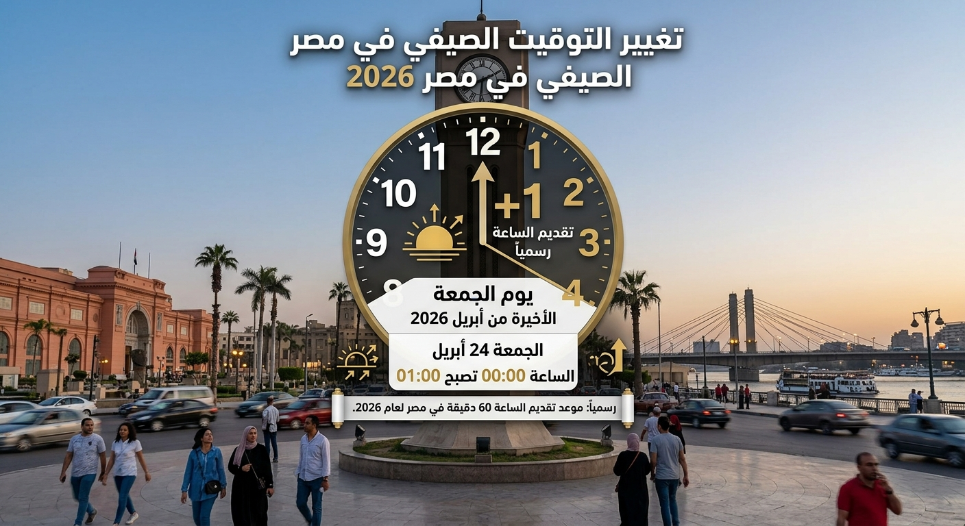 موعد تعديل التوقيت الصيفي في مصر 2026 متى يتم رفع الساعة رسميًا؟