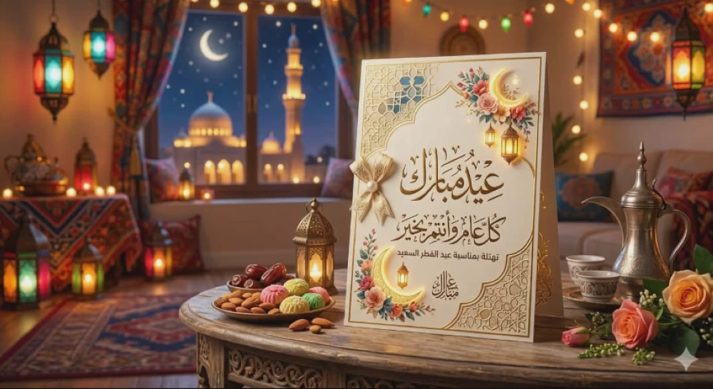 تهاني عيد الفطر 2026 للأهل والأصدقاء بأجمل رسائل فرح وحب