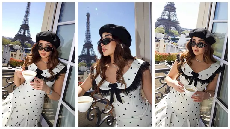 هنا الزاهد تجذب الأنظار بإطلالتها في فرنسا والجمهور يعلق